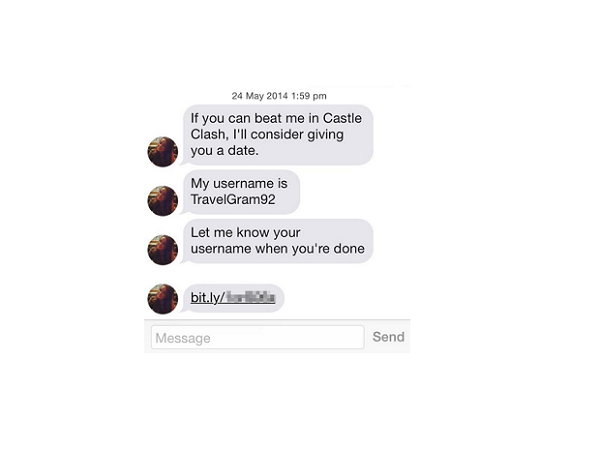 conversa no aplicativo Tinder