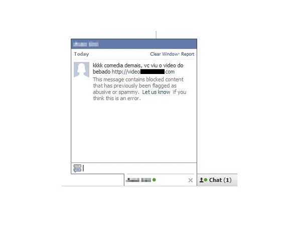 imagem de um vírus enviado pelo facebook chat