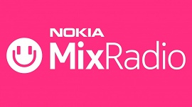 Foto do celular Nokia com app MixRadio