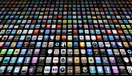 Dezenas de ícones de aplicativos de celular