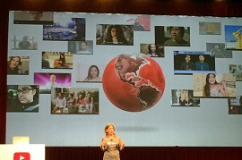Wojcicki, ceo do youtube, dando palestra