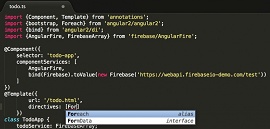Código em AngularJS escrito em uma tela