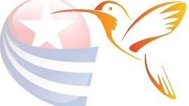 Bandeira de Cuba com um beija-flor ao lado