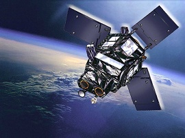 Foto de satélite em órbita