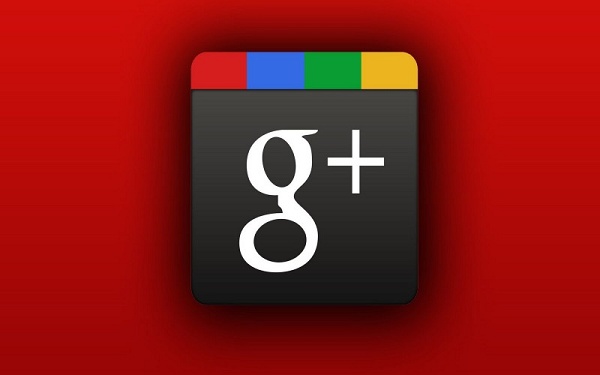 Imagem com fundo vermelho e com o ícone do Google Plus no meio