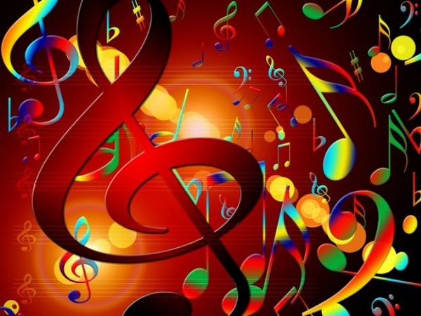 Ilustração com notas musicais
