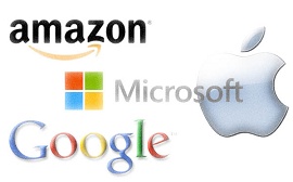 logo do Google, Amazon, Apple e Microsoft