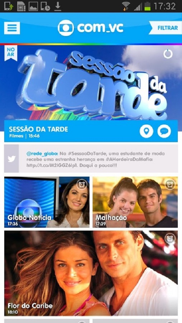 Aplicativo de segunda tela da TV Globo