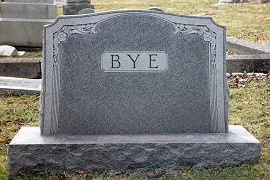 um túmulo escrito a palavra bye