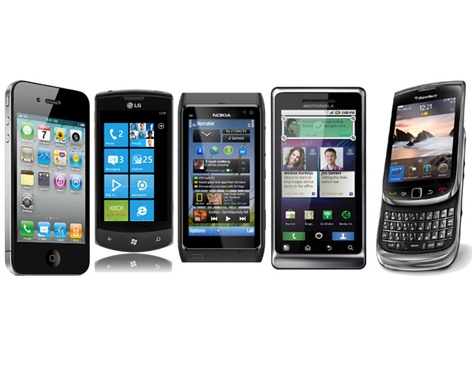 Cinco smartphones