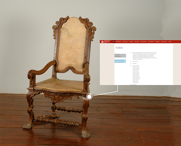 Exemplo do software Tesauro dentro de um museu