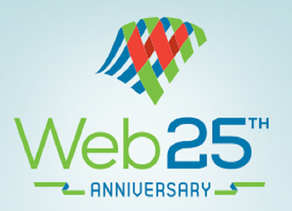 logo de comemoração dos 25 anos da world wide web