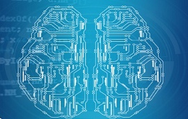 Ilustração para machine learning-cérebro eletrônico