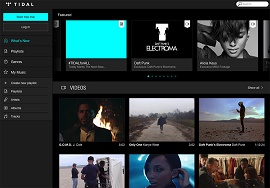 Tela do aplicativo TIDAL